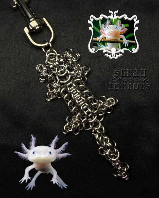 Axolotl critter keychain