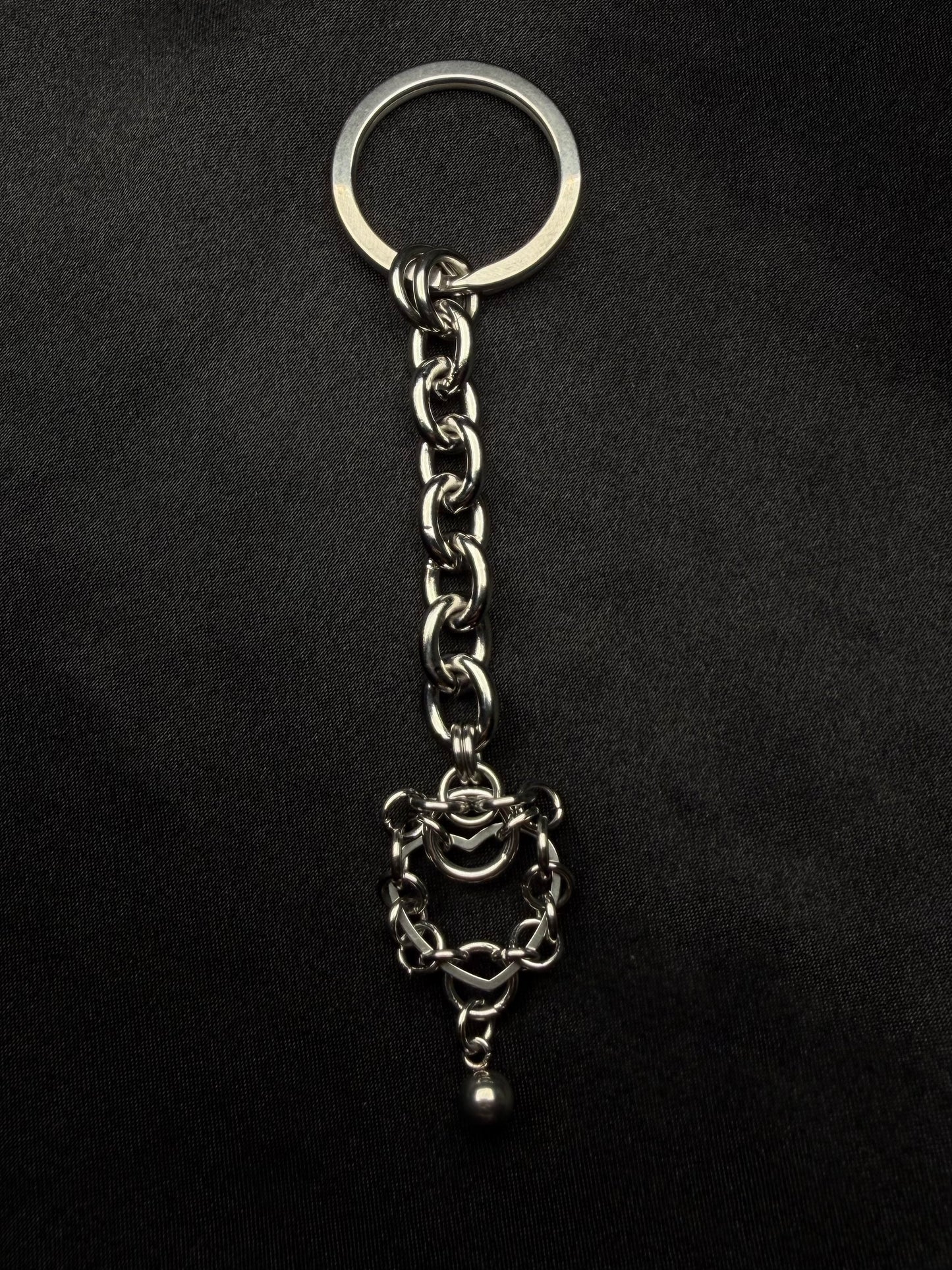 Caged heart keychain