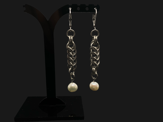 Braided Pearl earrings