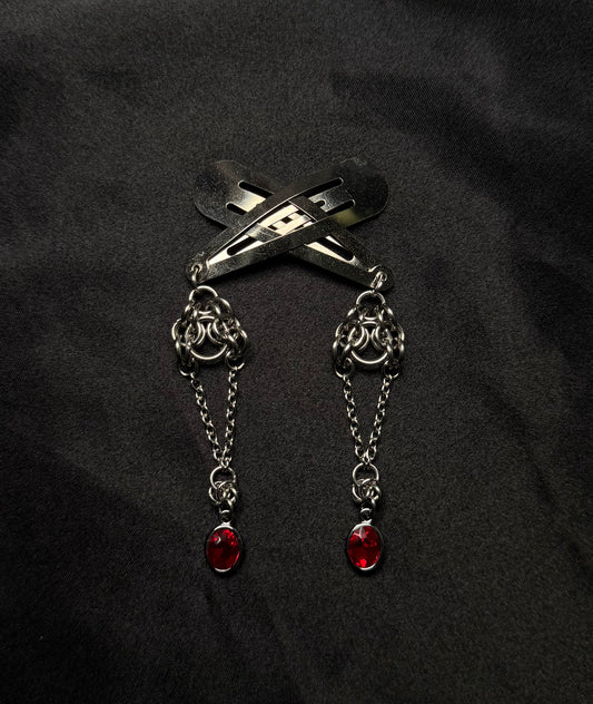 Red Oni hairclips