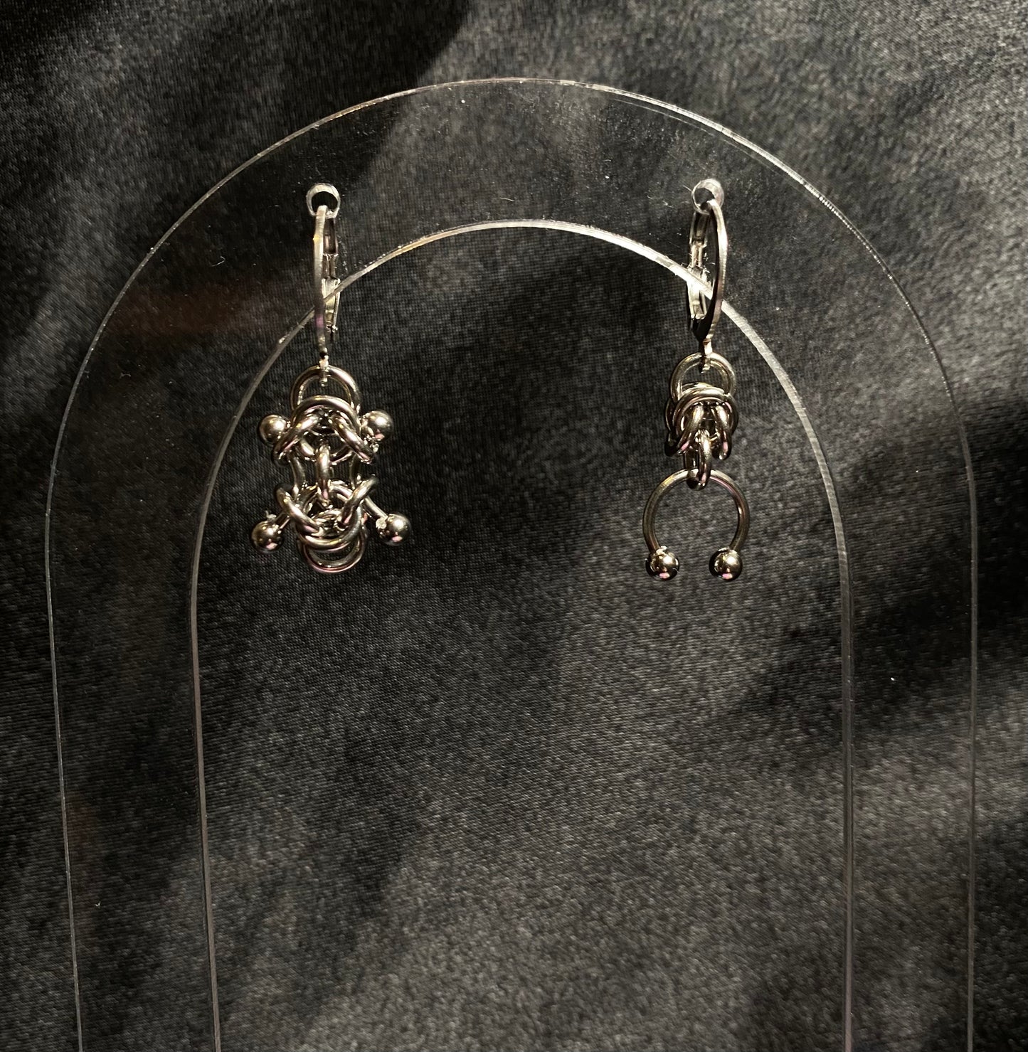 Pierced beetle earrings