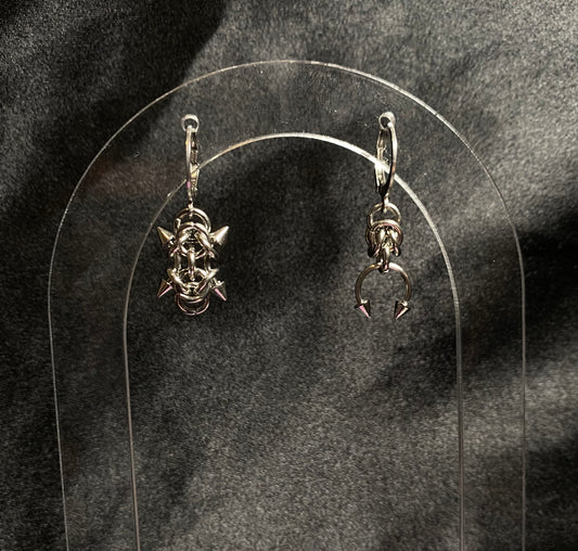 Pierced spider earrings
