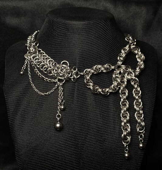 Ribbon wrapped necklace